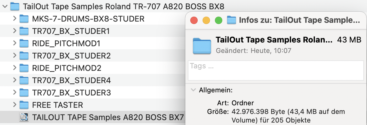 Roland TR-707 BX8 Studer A820 TAPE SAMPLES (190 WAVS, 43MB) - Image 4