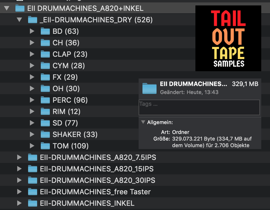 TailOut Tape Samples Vol.1 "Emulator II" (2600Drums+6000Keys, 1.1GB) - Image 3